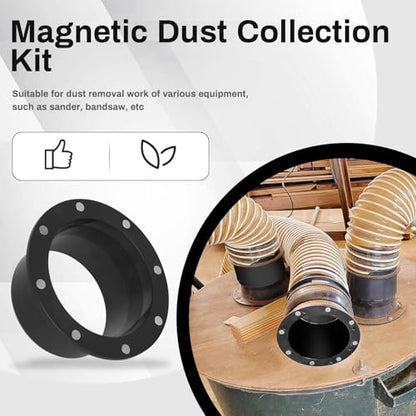Magnetic Dust Collection Fittings 7-pack for 4" Shop Vac Hoses | Quickly Switch Hoses Between Woodworking Machines, Neodymium Magnet - size: 4" Magnetic Starter Kit 7-Pack