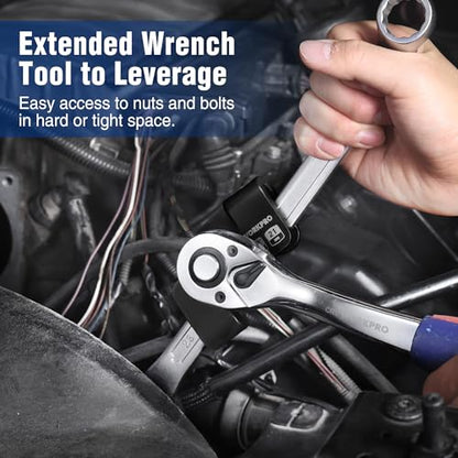 WORKPRO Wrench Extender Tool for 1/2 Inch or 21mm Hex Drive, Universal Wrench Extender Adapter to Leverage over Stubborn Nuts & Bolts, Ideal for Automotive Repair, Break Bars, DIY, Garages, Mechanic