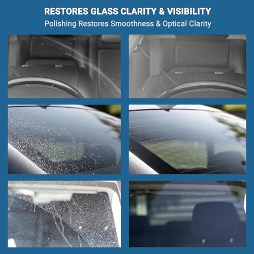 Glass Polish 21003 DIY Windshield Polishing Kit for Electric Drills - Restore Clarity to Windshields and Auto Glass Surfaces