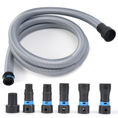10FT Power Tool Shop Vac Hose Kit, 2-1/4" Sander Dust Collection Hose with 6 Quick-Connect Vacuum Hose Adapters, Wet/Dry Vacuum Extension Hose for Shop Vacuum System, Table Saw & Woodworking - size: 10FT