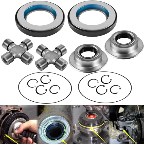 Front Axle Seal U Joint Kit & Inner Knuckle Oil Seals & Outer Tube Seals & Hub O-Rings for 2005-19 Ford Super Duty F250 F350 F450 F550 Dana 60, 2014835, 2023068, 2017426, 54983, SPL55-3X, 25-332X - size: for 2005-2019 Ford F250 F350 F450 F550