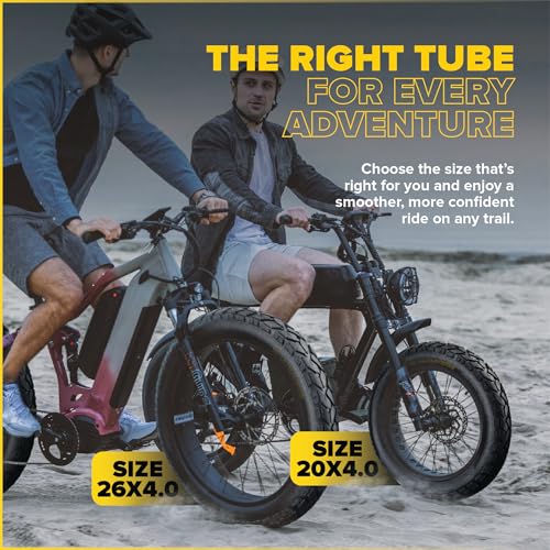 Ultraverse 20x4.0, 24x4.0, 26x4.0, 20x3.0, 26x3.0, 16x4.0/3.0, Inner Tubes | Schrader Valve, Ideal for Mountain Bikes & E-Bikes with Fat Tires, Durable & Reliable 2 Pack with Tire Levers - size: 26 inch x 4.0