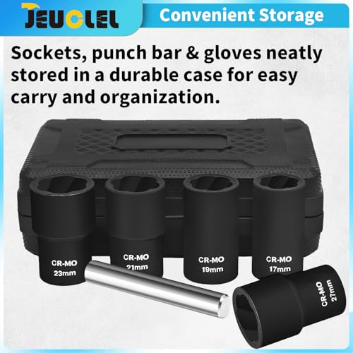 6PCS Twist Lug Nut Socket Set, 1/2" Drive Bolt Nut Extractor Tool | Metric, 17mm, 19mm, 21mm, 23mm, 27mm Socket, Damaged Nut Lock Remover, Rusted, Stripped, Screws, Stuck Locking Nut Removal - color: 6pcs Lug Nut Extractor 1/2 Inch Drive