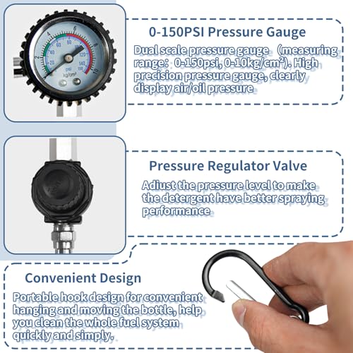1000ML 150psi Fuel Injector Cleaner Kit Fuel System Cleaner Kit Non-dismantle Fuel Injector Cleaner Tester Fuel Injection Cleaning Auto Gasoline