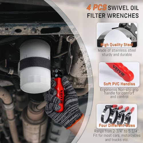8-Piece Oil Filter Wrench Set, Oil Filter Removal Tool Cover 2-3/4" to 5-1/4", 9" & 12" Adjustable Oil Filter Pliers, Universal 3-Jaw Fuel Filter Wrench & Adapter for Car, Truck, Motorcycle - style: 8-Piece Universal Oil Filter Wrench Set