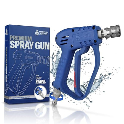 Essential Washer Short Pressure Washer Gun with Stainless Steel Swivel | Compatible with Foam Cannon | High Pressure Water 4000 PSI - style: Stainless Swivel Gun