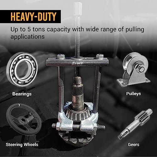 EWK 12-Piece 5-Ton Bearing Removal Tool Kit, 30–75mm Bearing Splitter & Puller Set for Wheel Hubs, Bearing Races & Differential Bearings, Automotive & Motorcycle Service