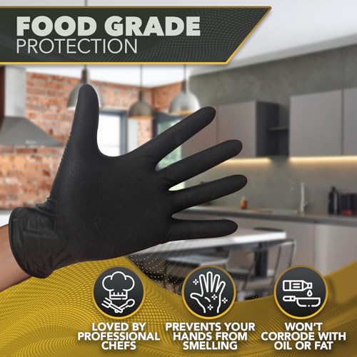 DAWG Black Nitrile Gloves, Disposable, Latex Free, Diamond Grip, Powder Free, Professional Grade - size: X-Large