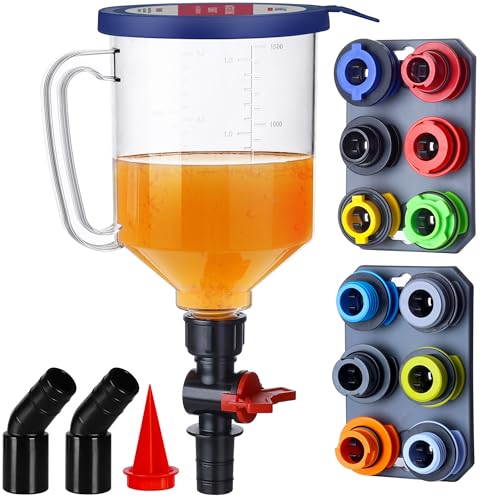 Engine Oil Funnel Kit, Upgraded Spill-Proof Design with Flow Control Valve | Oil Funnel for Oil Change, Oil Change Funnel Kit, Car Oil Funnel, Toyota Oil Funnel, Universal Fit, 1.6 QT Capacity