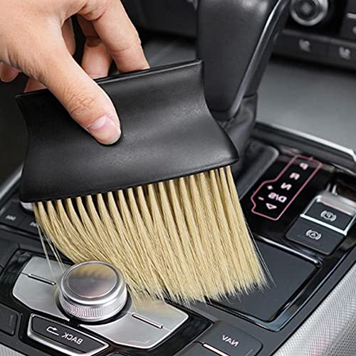 AUGEN Soft Nylon Bristle Cleaning Brush, Scratch Free Interior Exterior Car Detailing Dust Brush, Car Accessories Cleaner Tool for Dashboard Automotive Air Conditioning (Pack of 2)