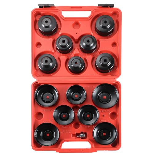 15PCS Oil Filter Cap Wrench Tool | Universal Oil Filter Socket Wrench Set 3/8 inch Drive
