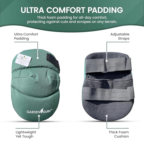 Garden Guru Cushioned Gardening Knee Pads with Adjustable Straps - Soft Inner Liner, Ultra Comfort Padding, Garden Kneelers for Yard Work, Cleaning, Household Chores, Roofing, and More 1 Pack - size: 1 Pack, style: Ultra Soft Cushion