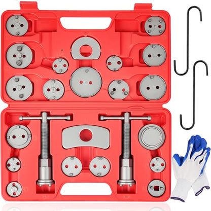 DAYUAN 27Pcs Disc Brake Caliper Piston Rewind Tool Kit Set | For Almost Cars Trucks And Four-Wheel Drive Vehicles, Precise Piston Compression, Magnetic Head, Brake Caliper Compression - size: 27Pcs-Red