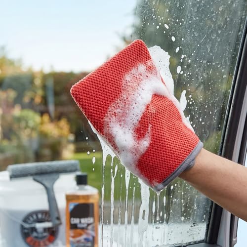 2-Pack Fine Grade Clay Mitt, Premium Clay Infused Auto Detailing Glove Designed to Remove Dirt, Grime, Iron and Surface Contaminants from Paint, Glass, Car Clay Bar Mitt for a Finish