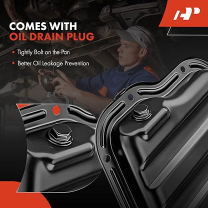 A-Premium Lower Engine Oil Pan Sump with Drain Plug & Gasket | Compatible with Nissan Altima 2002-2006 2.5L, Sentra 2002-2006 2.5L, Reliable Oil Storage, Perfect Seal