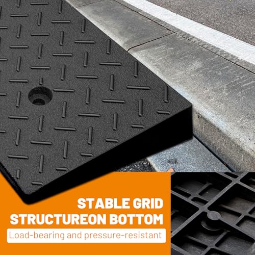 2 Pack 2'' Rise Driveway Curb for Ramps,Driveway Ramp Car Slope Ramp for Loading Dock Bike Vehicle Warehouse Sidewalk Wheelchair(38.6 x 9.8 x 2 Inch) - size: 2" Rise