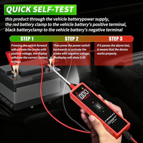 P55Pro Power Circuit Probe Automotive Circuit Tester, 12V 24V Car Electrical Tester, Digital Display Circuit Test Tool for Auto Repair Mechanics & DIY Enthusiasts
