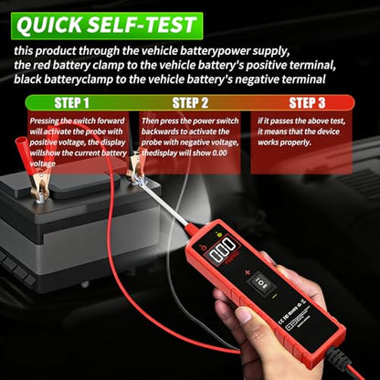 6-30V Automotive Electrical Circuit Tester - Multi-Function Car Circuit Diagnostic Tool with Voltage Detection, Component Activation, Continuity & Short Circuit Tracing for Vehicle Maintenance