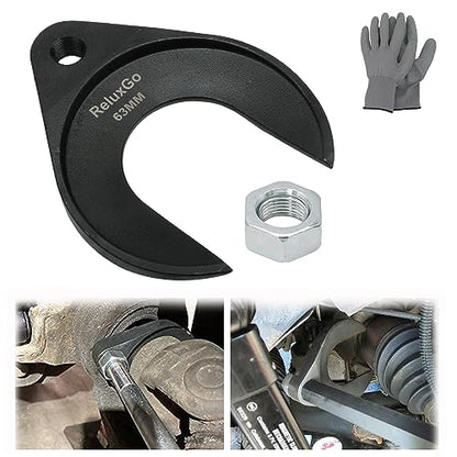 ReluxGo Inner CV Axle Puller Removal Tool 63mm with Nut, Front Wheel Drive Axle Pulley Attachment, Fits Slide Hammers with 5/8"-18 Threads, CV Joint Axle Removing Tool - size: 63mm CV Joint Fork Adapter