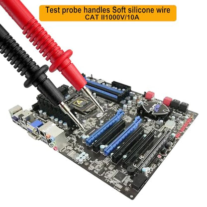 ZIBOO KIT-15 Test Lead Set,Compatible with Fluke Ideal Simpson,Digital Multimeter,Clamp Meter with Threaded Alligator Clips, 4mm Banana Test Lead Probe Clip Suitable Compatible with Klein Tools 69410