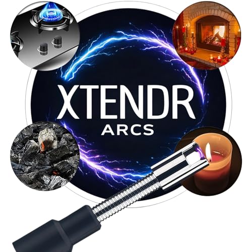V2 Extendable 2.5 Feet. Arc Extra Long Lighter, Flameless Fireplace Stove Electric Candle Lighter, Long Neck for Pilot Light, Grilling, Firepit, Kitchen, BBQ (Black) - color: Black
