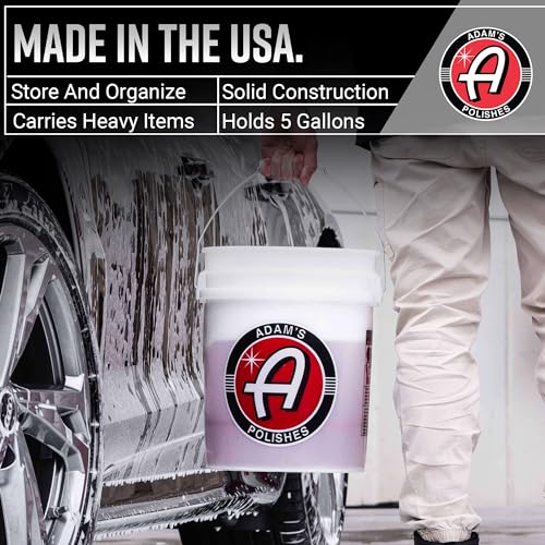 Adam's Wash Bucket (5 Gallon Bucket Only) - Car Wash Detailing Bucket for Auto Washing, Cleaning, Storage and More - size: 5 Gallon Bucket