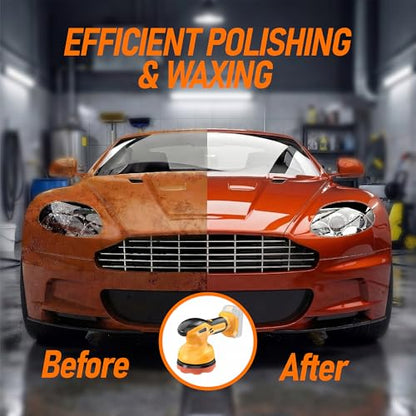 6 In Cordless Car Buffer Polisher Fit for Dewalt 20V Battery(NO Battery) | Brushless Dual-Action Polisher, 6 Variable Speed 4500RPM for Car Detailing