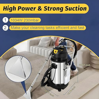 Extractor Vacuum Washing Machine,Portable Extractor for Car Detailing,Commercial Carpet Cleaner Machine, 1034w - Ultimate Cleaning Power 30L/7.93gal (20L) - size: 20L