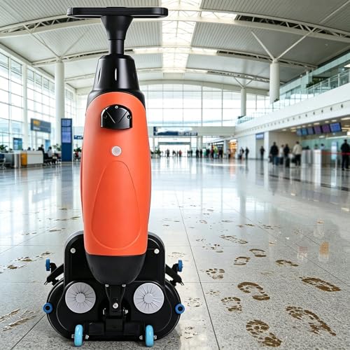 Cordless Mini Floor Scrubber - Professional Hard Floor Cleaner, 90-120 Min Battery Life, Portable Carpet Extractor for Home & Car, Efficient & Easy to Use, Red