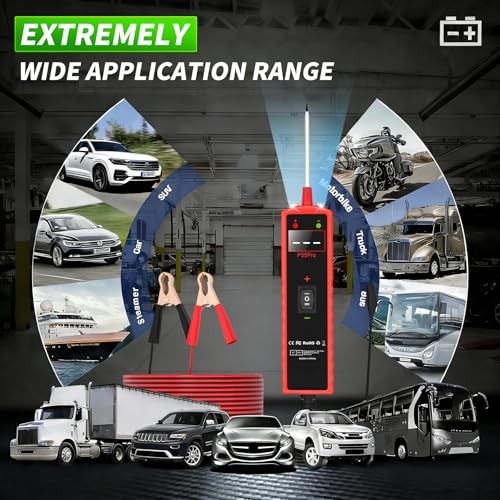 6-30V Automotive Electrical Circuit Tester - Multi-Function Car Circuit Diagnostic Tool with Voltage Detection, Component Activation, Continuity & Short Circuit Tracing for Vehicle Maintenance