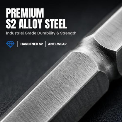 VESTTIO Ball End Hex Allen Wrench Bit Set, 5-Piece, 4-Inch, Magnetic S2 | Industrial S2 alloy steel, 1/4 inch hex shank, magnetic tips, metric size, design for power screwdriver drill impact driver - size: 5 BALL / 4 inch