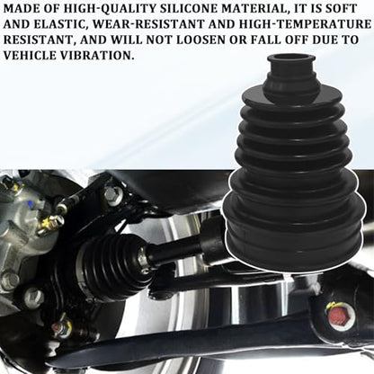 2PCS CV Axle Boot Repair Kit with 4 Stainless Steel Clamps and 6 Cable Ties, Universal CV Joint Boot for 19mm-24mm Shafts, Silicone Waterproof Dustproof Split Tie Rod Boots for Most Vehicle
