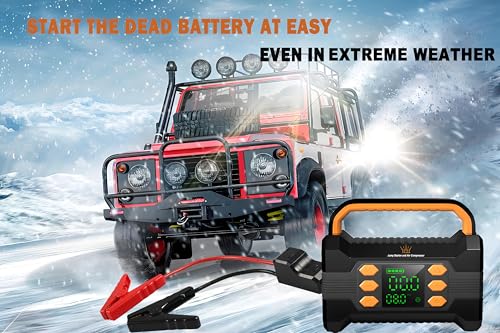 FLAA Jump Starter with Air Compressor 6000A, Portable Car Battery Booster, Jumper, 150PSI Tire Inflator, Power Pack, USB-C Quick Charge, for 12V Cars, Trucks, SUVs, 8.5L Gas/6.5L Diesel