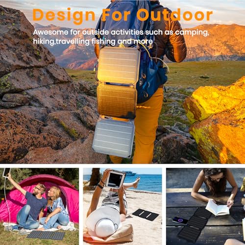 [Upgraded] FlexSolar 15W Small Solar Panel Charger 5V USB Output ETFE Lightweight Foldable Portable Powerfilm Energy IP67 Waterproof Emergency Camping Hiking Backpacking for Cell Phones Fans - size: 15W