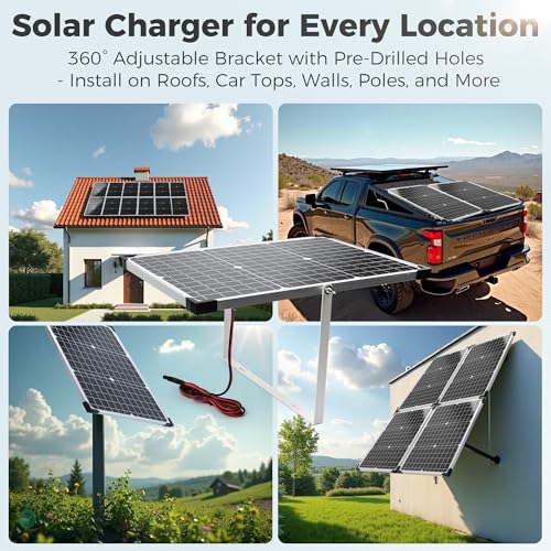 Voltset 30W 12V Solar Panel Battery Charger Trickle Maintainer Kit | Smart MPPT Controller, Waterproof, Safety Protections, for Car RV Boat Marine Trailer Automotive Trailer Truck Motorcycle - size: 30W PRO