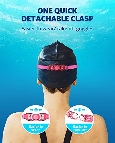 Aegend Swim Goggles, Swimming Goggles No Leaking Full Protect Adult Youth - color: Rose Red Sliver