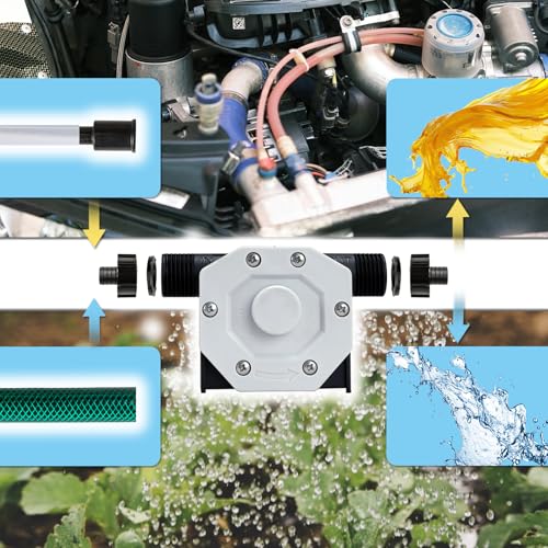KITLUCK Hand Drill Pump, 750GPH Drill Powered Water Transfer Pump with Water Hose, Oil Tube and Adapter, Manual Water Pump for Drill, Small Self-Priming Electric Drill Pump for Water - color: Grey