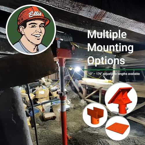 ELLIS Heavy-Duty Adjustable Steel Shore - Basement House Jack for Floor Leveling, Foundation, Beams & Concrete Bracing - 30,000 lb Capacity, 79"-104" Adjustable Support - size: 79" - 104" Adj. Safe Load Capacity (30,000 lb)