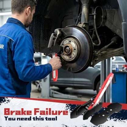 Brake Caliper Compression Tool - Ratchet Piston Press with 2 Steel Plates for Disc Brake Pad Spreader,Car Caliper Repair