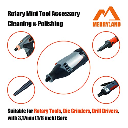 Merryland Flet Polishing Wheel for Dremel 125pcs, Polishing Pad Buffing Wheel 1inch 120pcs Polishing Compound Paste 1pcs and Mandrel 4pcs, Rotary Tool Accessory Set Electric Power Tool DIY, RMTA125C1 - style: 1" Felt Wheel 125pcs