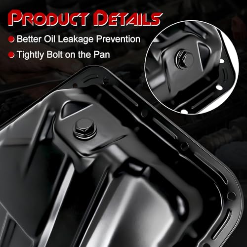 Lower Engine Oil Pan Sump with Drain Plug, Compatible with Dodge Grand Caravan 2011-2020, Journey 2011-2019, Avenger 2011-2014 ＆ Chrysler Town & Country 200 ＆ Ram C/V, ProMaster 1500/2500/3500, 3.6L