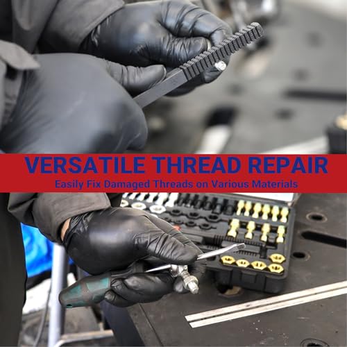 49PCs Thread Chaser Set, Metric & SAE Rethreading Tool Kit with 22 Taps, 24 Dies, 3 Thread Files - Universal Bolt Restorer in UNC UNF Metric Sizes for Automotive (Includes Portable Case)