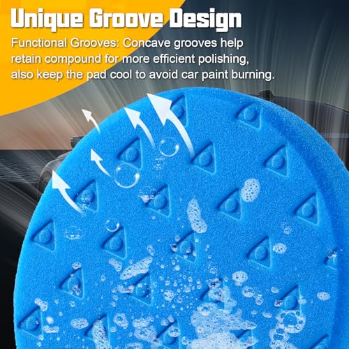 8 Pcs Buffing Polishing Pads, 6 Inch Polishing Pads, Car Compound Buffing Sponge Pads and Woolen Pads Cutting Polishing Pad Kit for Car Buffer Boat Compounding, Polisher & Waxing - size: 6.5 Inch