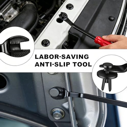 EldHus 5 Pcs Car Trim Removal Tool Kit Upholstery Tools, Auto Clip Removal Pry Tool for Door Dash Dashboard Panel Fastener Remover, Push Pin Puller Body Repair Tools, Red - color: red