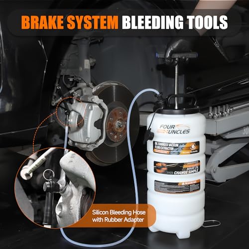 FOUR UNCLES Oil Extractor - Vacumm Fluid Extractor with Pump Tank Remover & Tubes for Oil Change and a Hose for Brake Bleeding - size: 15L Manual