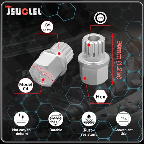 23PCS Wheel Locking Nut Key Kit Compatible with VW, Audi | Wheel Lock Nut Socket Adapter Set, Anti-Theft Lug Removal Tool, Anti-Theft Screw Remover, Repair Tool, Tyre Fitting, garage - color: 23pcs Kit