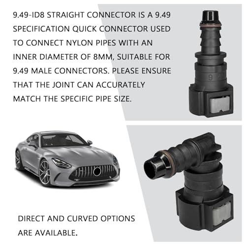 2PCS Fuel Line Quick Connector, Straight Quick Connect Fuel Line Fittings Repair Kit, High Pressure Oil Pump Fuels Hose Pipe Quickly Connect Plug for 3/8 SAE to 5/16 ID Nylon Tubing（Straight） - size: Straight