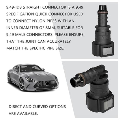 2PCS Fuel Line Quick Connector, Straight Quick Connect Fuel Line Fittings Repair Kit, High Pressure Oil Pump Fuels Hose Pipe Quickly Connect Plug for 3/8 SAE to 5/16 ID Nylon Tubing（Straight） - size: Straight