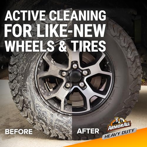 Armor All Heavy Duty Wheel and Tire Cleaner, Car Wheel Cleaner Spray, 22 Oz, Multicolor, 1.37 Pound (Pack of 1) - size: 22 Fl Oz (Pack of 1), style: Tire Foam (1 Pack)