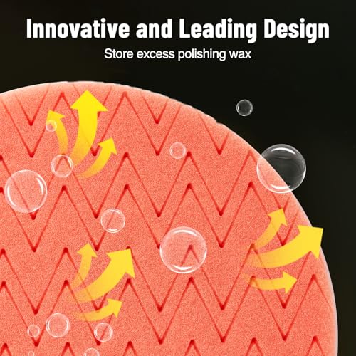 7-PCS Car Detailing Polishing Pad Set: Compatible with 6" Backing Plates, Features Dual Action Sponge Buffing Pads, Ideal for Use with Polishers to Perform Detailing, Waxing and Polishing Work